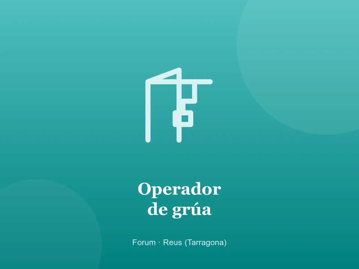 Grúa torre en una obra de Tarragona — psicotécnico para operador de grúa en Reus